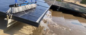 water fed brush cleaning solar panels